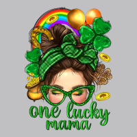 St. Patrick Messy Bun One Luck Mama With Clover Long Sleeve Tee | Teevron