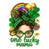 St. Patrick Messy Bun One Luck Mama With Clover | Teevron