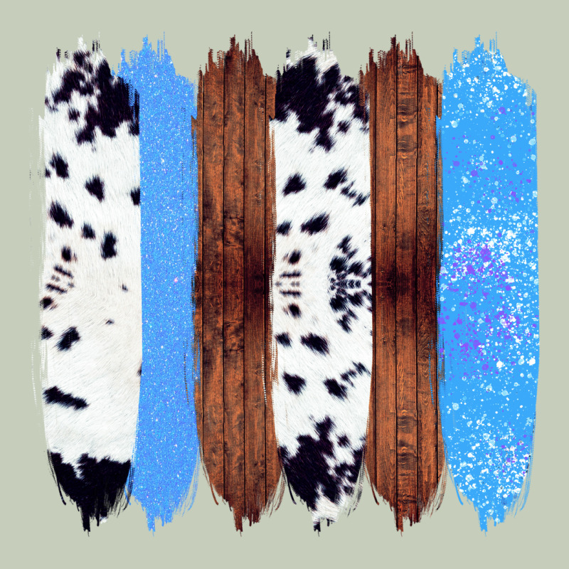 Western Farm Life Cowhide Wood Blue Glitter Brush Stroke Ladies Tee by Bettercallsaul | Teevron