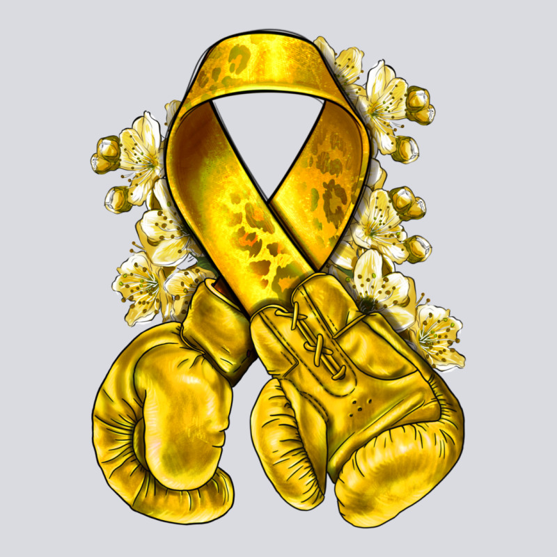 Childhood Cancer Yellow Ribbon With Boxing Gloves Zipper Hoodie by NancyCooperArtShop | Teevron