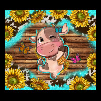 Western Cute Cow With Sunflower Urban Heavy Tee | Teevron