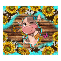 western cute cow with sunflower | Teevron