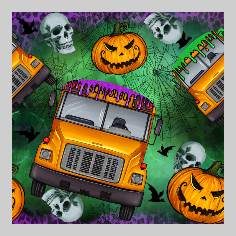 Halloween Bus And Pumpkin Seamless Pattern Premium Tee by BundleAndBundleShop | Teevron