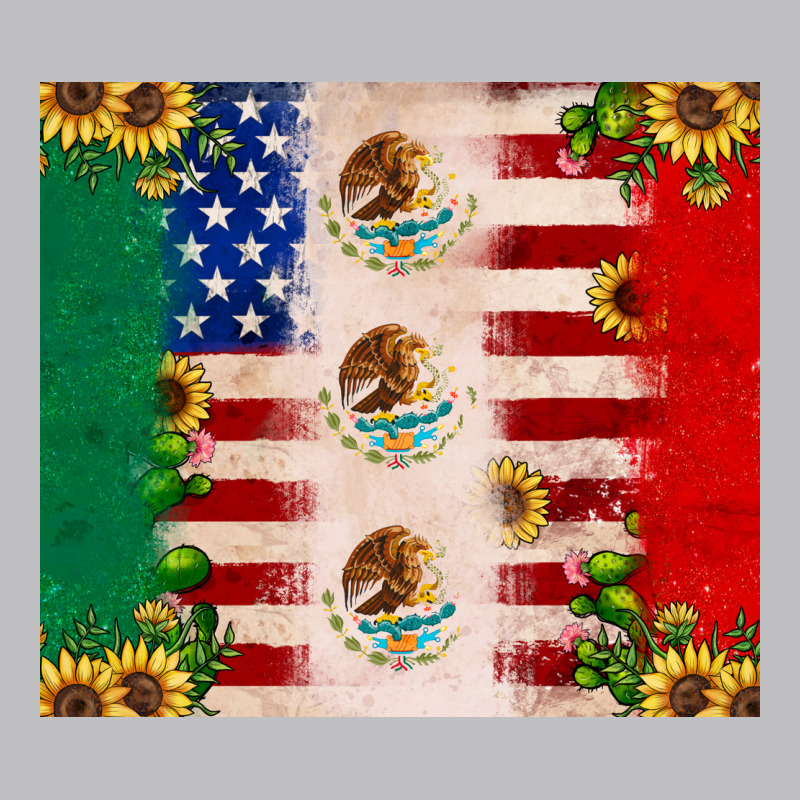 American Flag Mexico Flag Sunflower Cactus Classic Tee by JahusDesignShop | Teevron