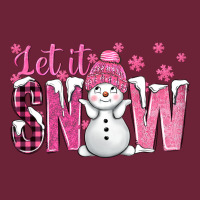 Pink Let It Snow With Cute Snowman Long Sleeve Tee | Teevron