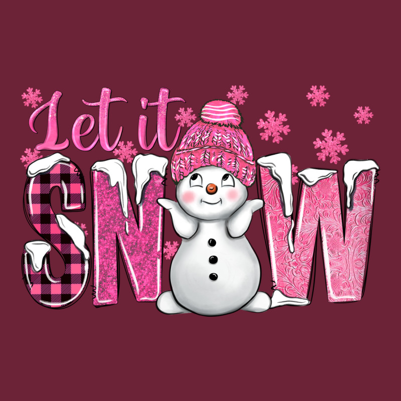 Pink Let It Snow With Cute Snowman Long Sleeve Tee by BundleAndBundleShop | Teevron
