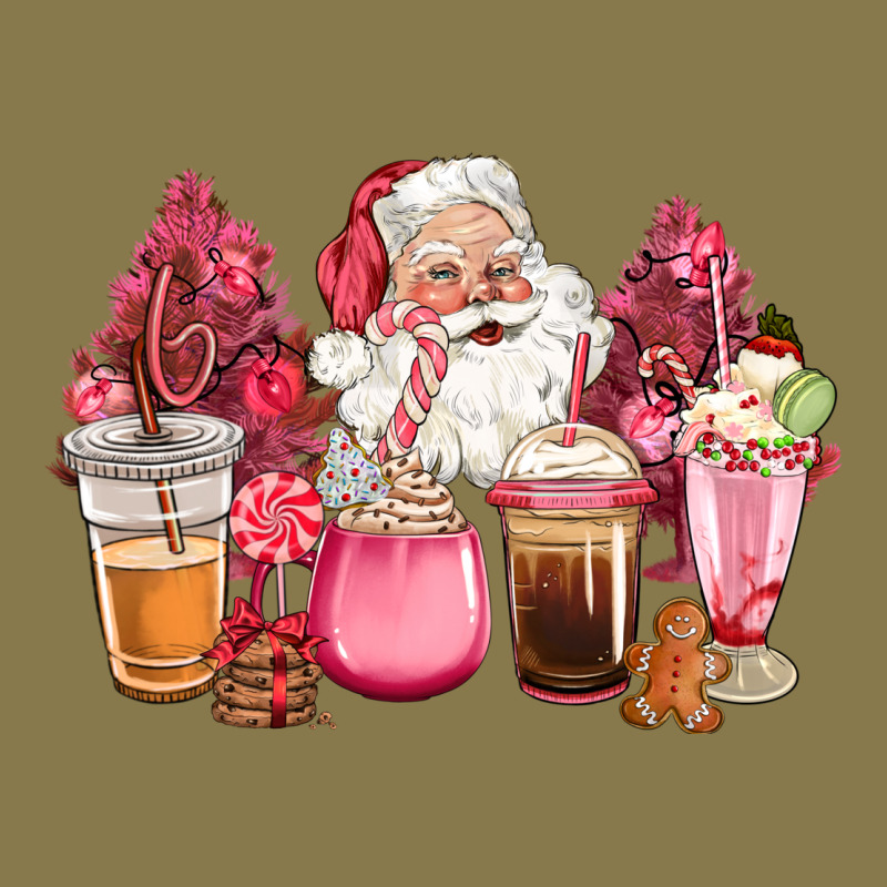 Pink Christmas Pink Tree Santa Coffe Cups Premium Hoodie by CowGirlArtShop | Teevron