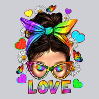 Lgbtq+ Messy Bun Mum Love With Hearts Heavyweight Sweatshirt | Teevron