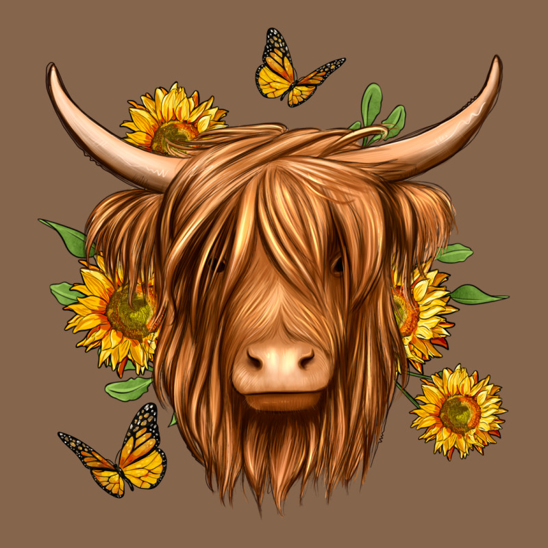 Sunflowers Long Haired Cow Premium Tee by Jasminsmagicworld | Teevron