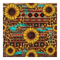 Sunflower And Leopard Seamless Pattern Premium Tee | Teevron