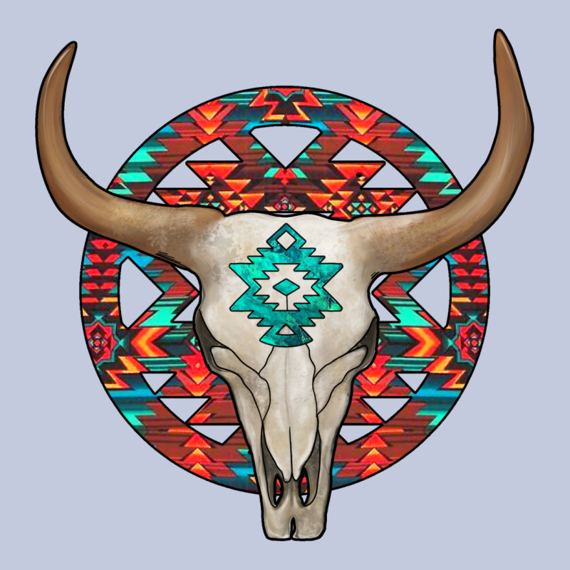 Turquoise Aztec Bullskull Long Sleeve Tee by JahusDesignShop | Teevron