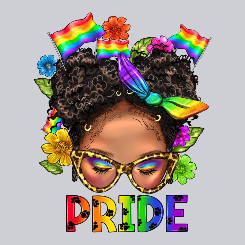 Lgbtq+ Messy Bun Mom Pride With Flower Heavyweight Sweatshirt by BundleAndBundleShop | Teevron