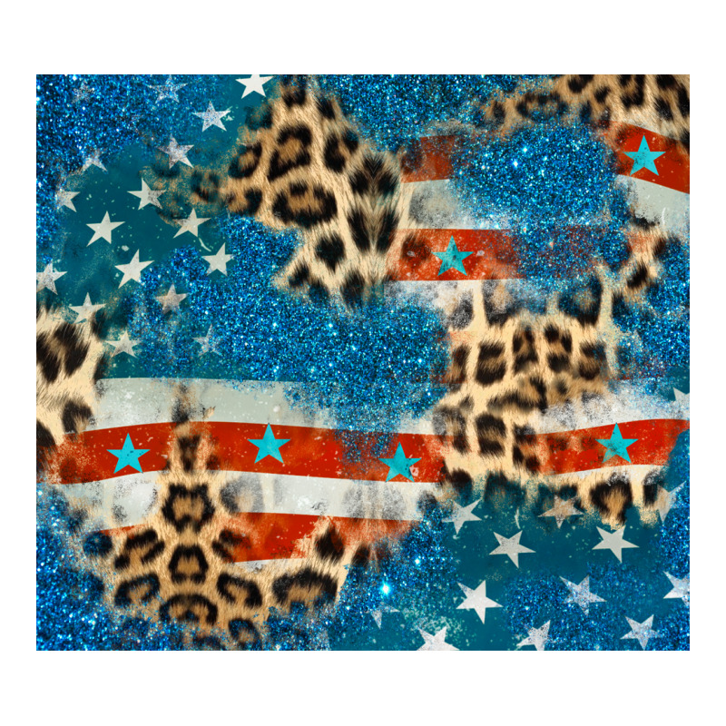 Leopard Glitter American Flag Premium Sweatshirt by CowGirlArtShop | Teevron