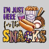 I'm Just Here For The Snacks Baseball Purple And G Premium Tee | Teevron