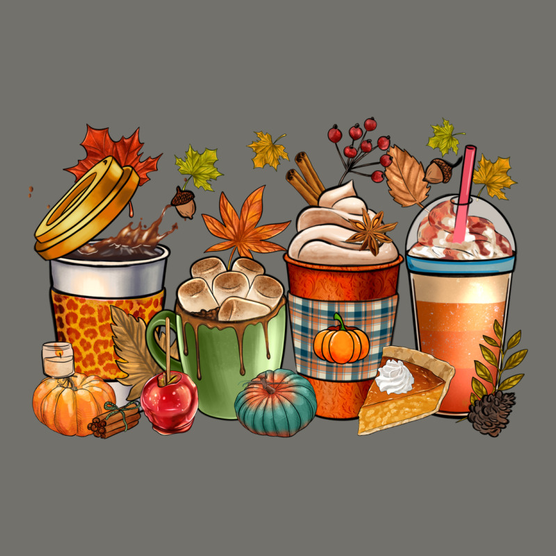 Fall Coffee Cups Premium Hoodie by CowGirlArtShop | Teevron