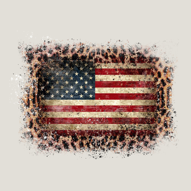 Old Leopard American Flag Frame Heavy Core Tee by Bettercallsaul | Teevron