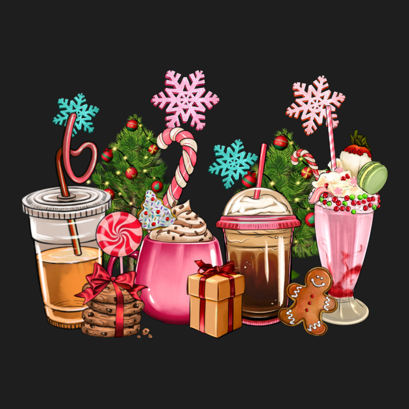 Pink Christmas Coffe Cups Heavyweight Hoodie by CowGirlArtShop | Teevron