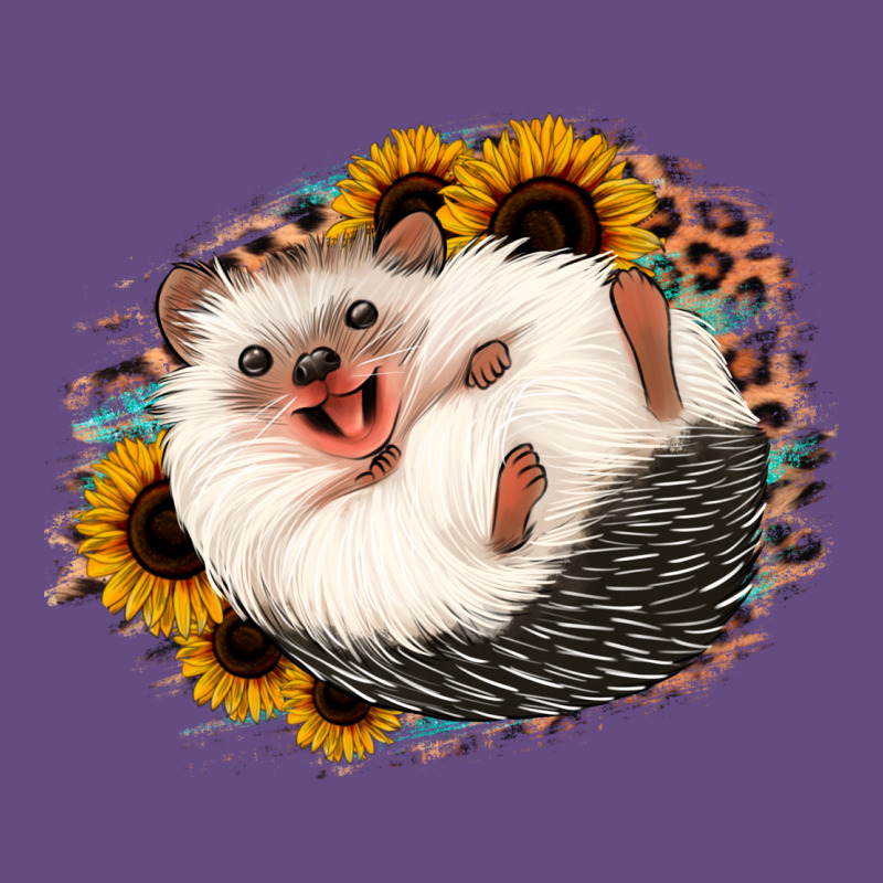 Happy Hedgehog Sunflower Leopard Vintage Hoodie by Jasminsmagicworld | Teevron