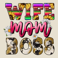 Wife Mom Boss Daisy Urban Heavy Tee | Teevron