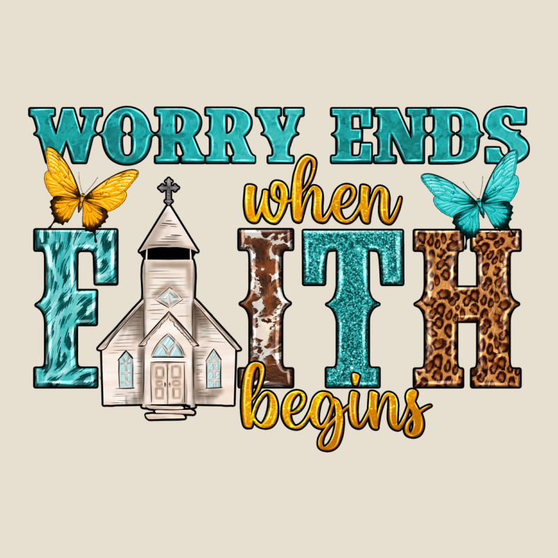 Worry Ends When Faith Begins Urban Heavy Tee by NancyCooperArtShop | Teevron