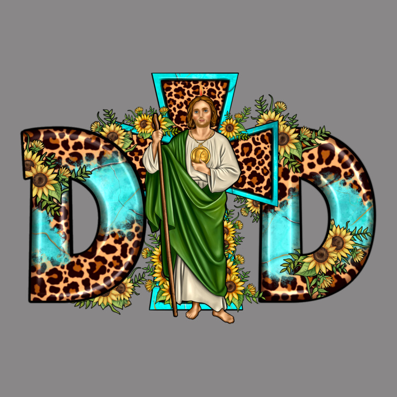Dad San Judas Sunflower Leopard Turquoise Vintage Tee by JahusDesignShop | Teevron