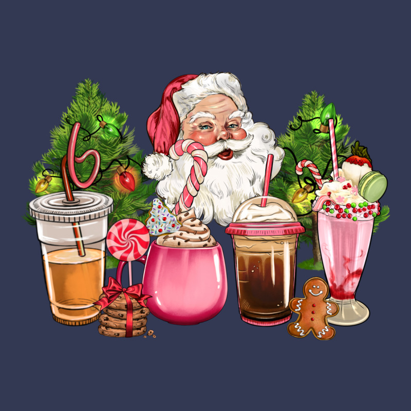Pink Christmas Santa Coffe Cups Heavyweight Hoodie by CowGirlArtShop | Teevron