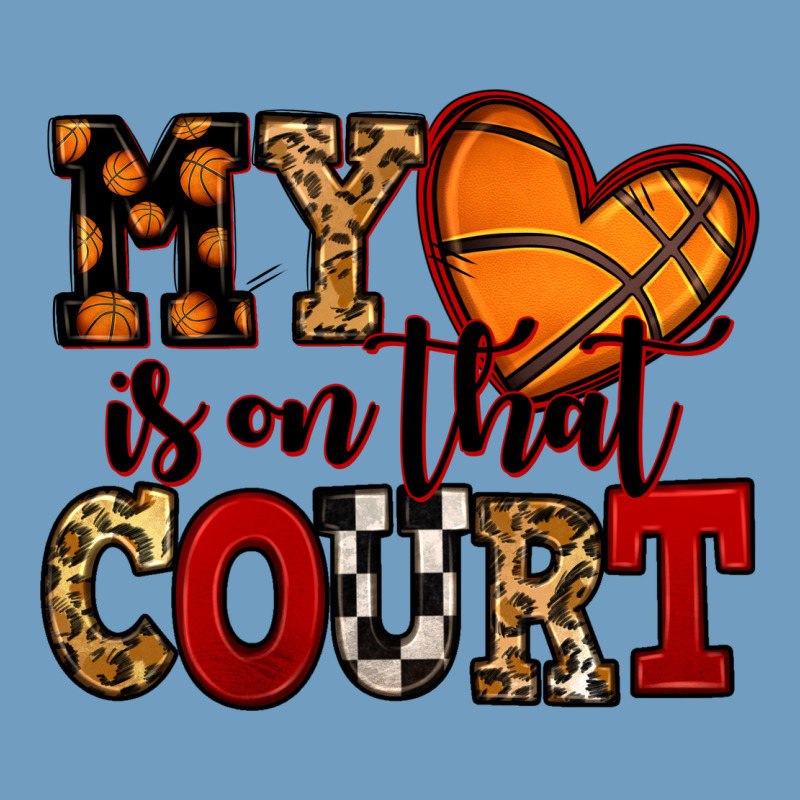 My Heart Is On That Court Basketball Red And Black Urban Heavy Tee by NancyCooperArtShop | Teevron