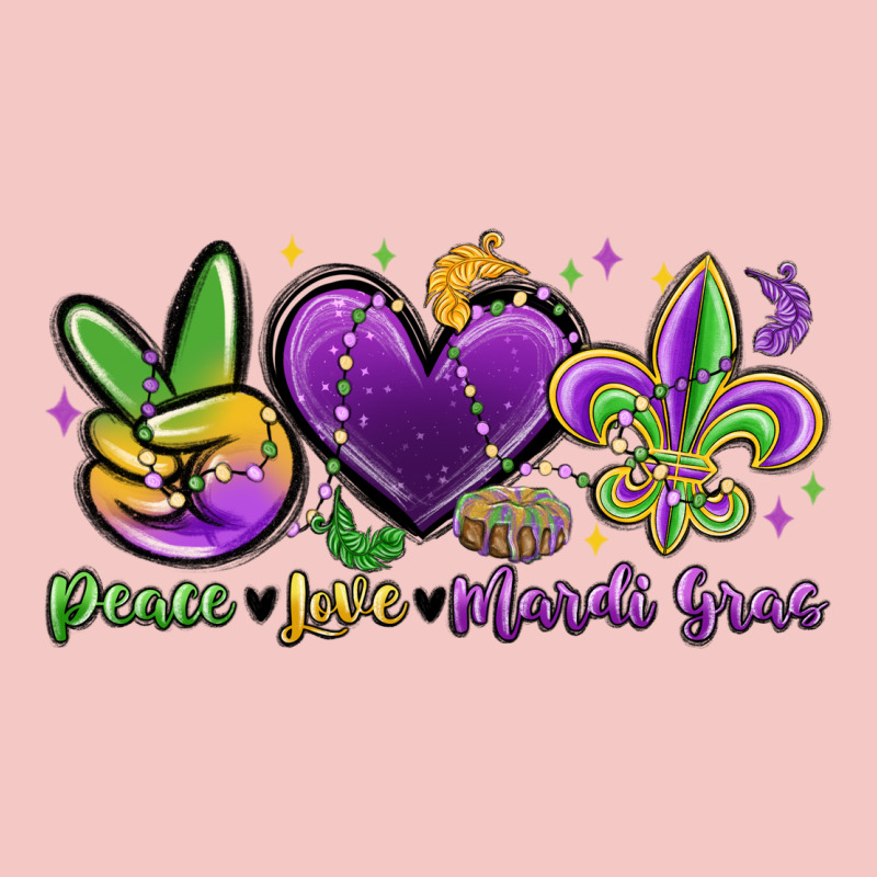Peace Love Mardi Gras Urban Heavy Tee by MaliasSmallBusiness | Teevron