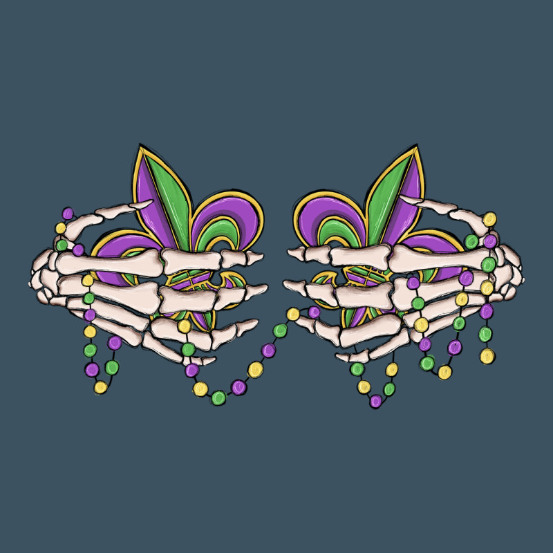 Skeleton Hands Mardi Gras Urban Heavy Tee by MaliasSmallBusiness | Teevron