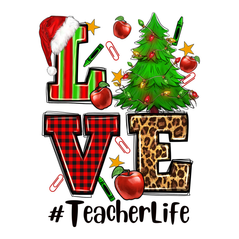 Love Teacher Life Christmas Heavyweight Hoodie by CowGirlArtShop | Teevron