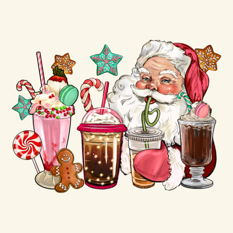 Pink Santa Christmas Santa Coffe Cups Premium Hoodie by CowGirlArtShop | Teevron