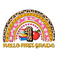 Back To School Rainbow Hello First Grade Premium Tee | Teevron