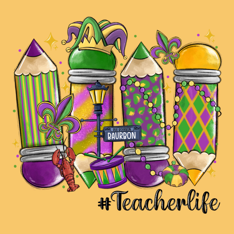 Mardi Gras Teacher Life Vintage Hoodie by MaliasSmallBusiness | Teevron