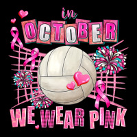 In October We Wear Pink Volleyball Ladies Tee | Teevron