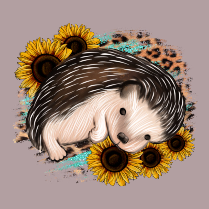 Sleeping Hedgehog Sunflower Leopard Vintage Hoodie by Jasminsmagicworld | Teevron