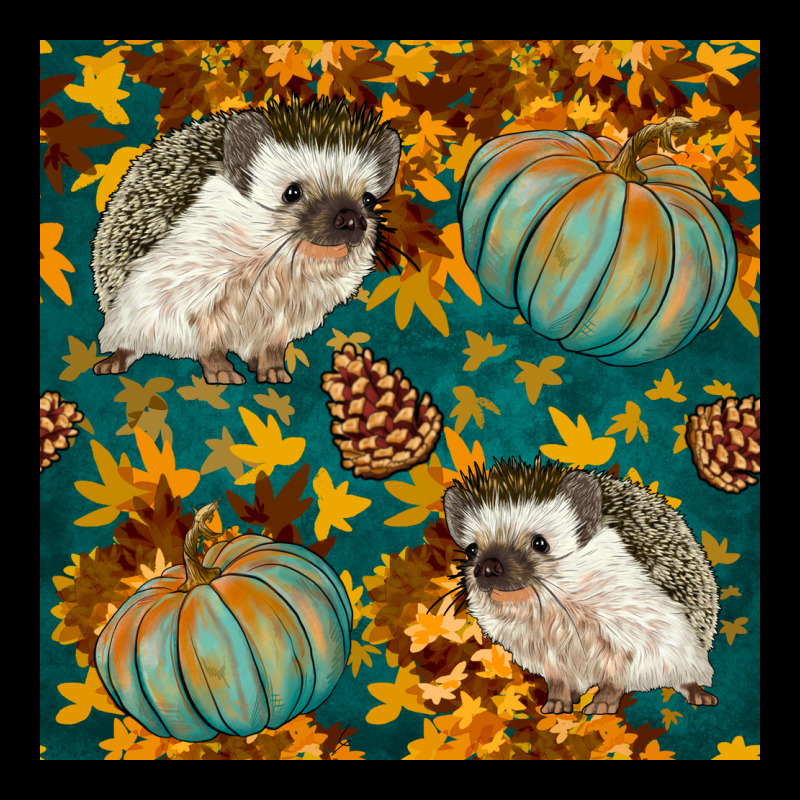 Hedgehog And Pumpkins Seamless Pattern Premium Tee by BundleAndBundleShop | Teevron