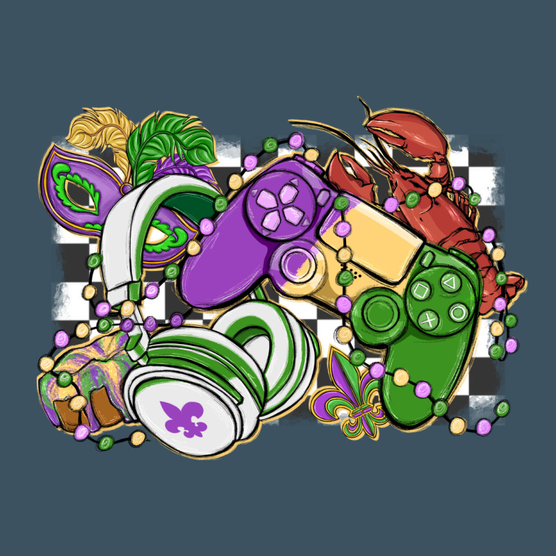 Gamer Mardi Gras Game Controller Urban Heavy Tee by MaliasSmallBusiness | Teevron