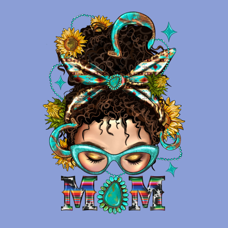 Western Messy Bun Mom With Sunflower Long Sleeve Tee by BundleAndBundleShop | Teevron