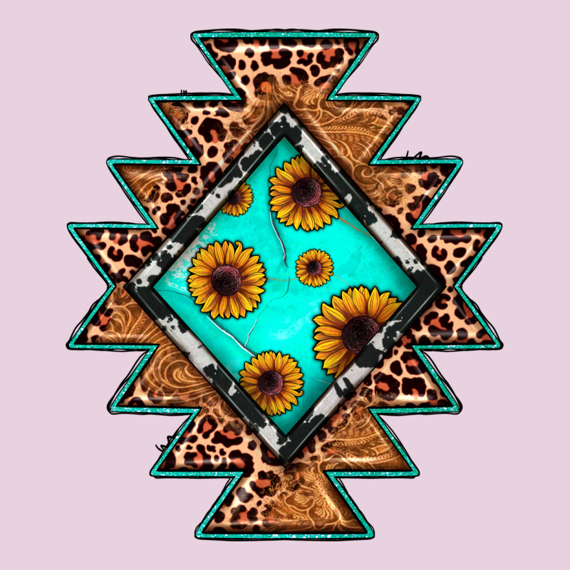 Aztec Leopard Turquoise Sunflower Ladies Tee by JahusDesignShop | Teevron