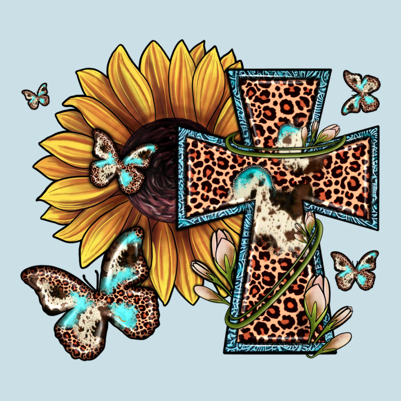 Leopard Cross Sunflower Butterfly Ladies Tee by JahusDesignShop | Teevron