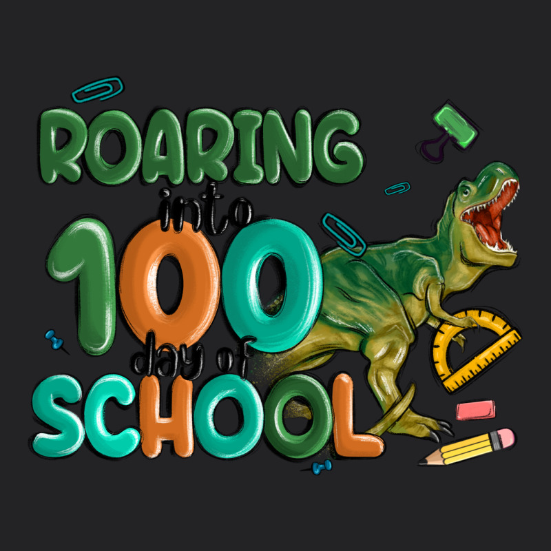 Roaring Into 100 Day Of School Vintage Tee by MaliasSmallBusiness | Teevron
