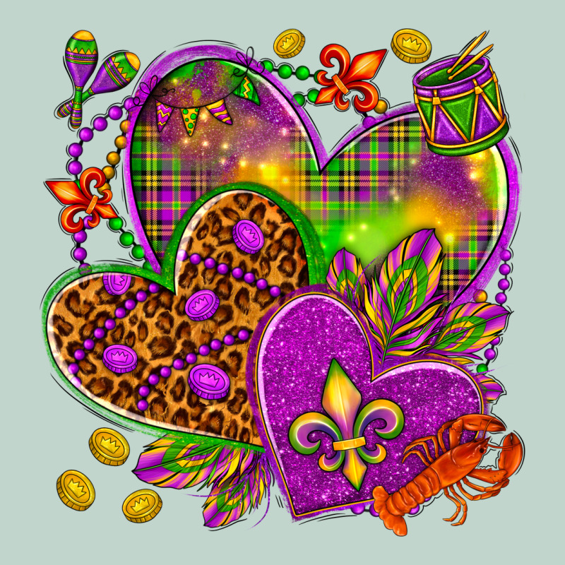 Mardi Gras Hearts Zipper Hoodie by NancyCooperArtShop | Teevron