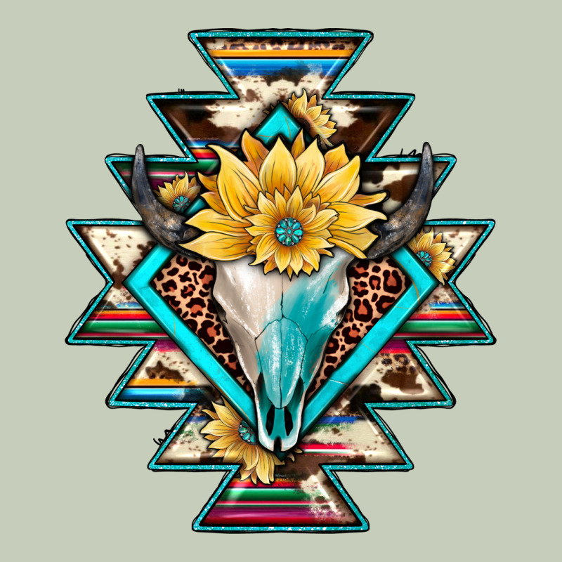 Cowhide Leopard Bull Skull Aztec Ladies Tee by JahusDesignShop | Teevron