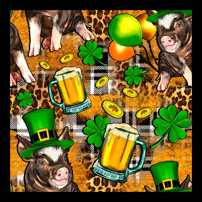 St. Patrick's Day Pig With Beer And Shamrock Seamless Urban Hoodie by FaDigitalArtStudio | Teevron