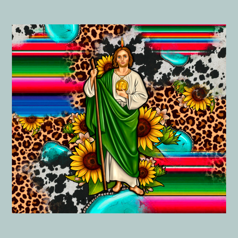 San Judas Leopard Cowhide Gemstone Heavy Core Tee by JahusDesignShop | Teevron