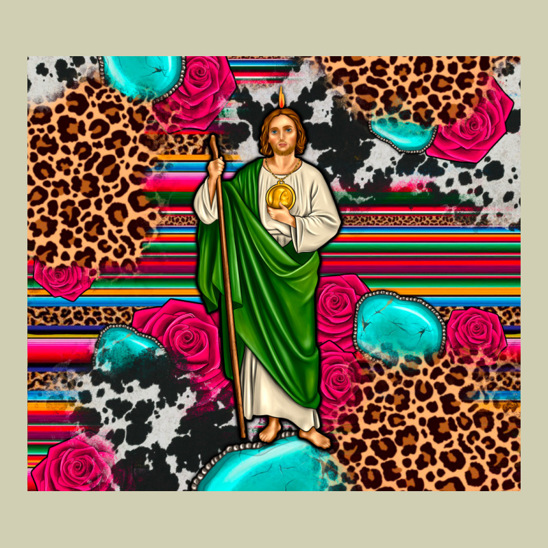 San Judas Leopard Cowhide Tumbler Heavy Core Tee by JahusDesignShop | Teevron