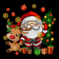 Santa And Reindeer Ladies Tee | Teevron
