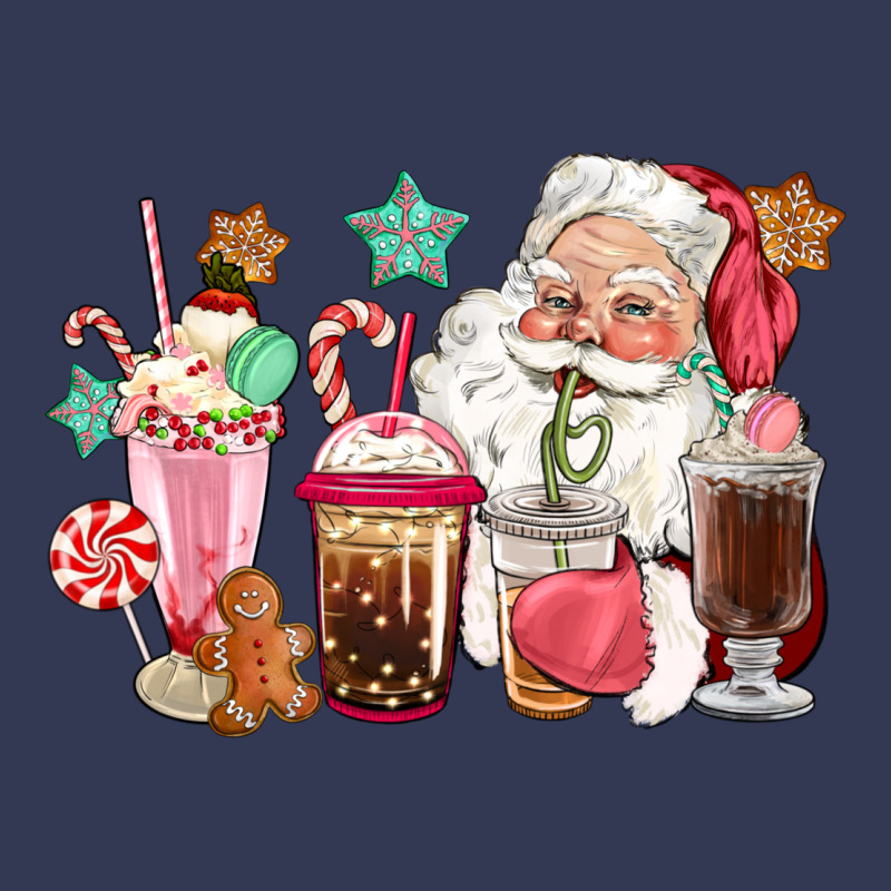 Pink Santa Christmas Santa Coffe Cups Heavyweight Hoodie by CowGirlArtShop | Teevron