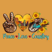 Peace Love Country Cowhide Cowboy Hat Urban Heavy Tee | Teevron