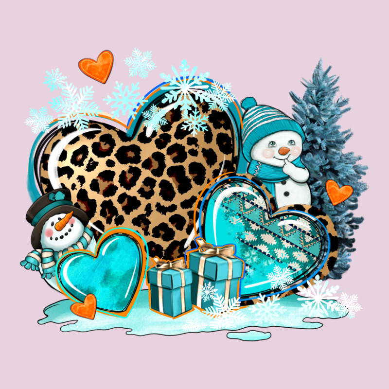 Winter Hearts With Snowmans Ladies Tee by AdoDesignShop | Teevron